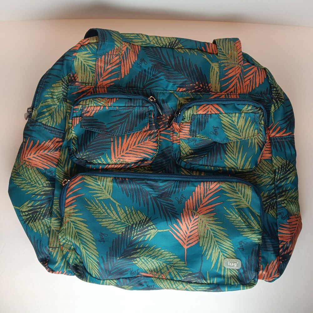 Lug Packable Puddle Jumper Tote Tropical Ocean Print Lightweight Travel Bag